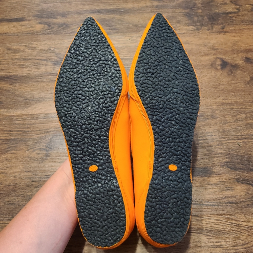 Sigerson Morrison Orange Rain or Shine Rubber Pointed Toe Shoes Flats 10 - Picture 6 of 6